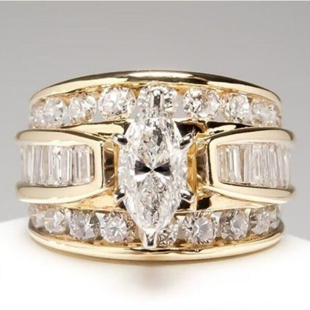 MARQUISE BRIDAL WEDDING RING